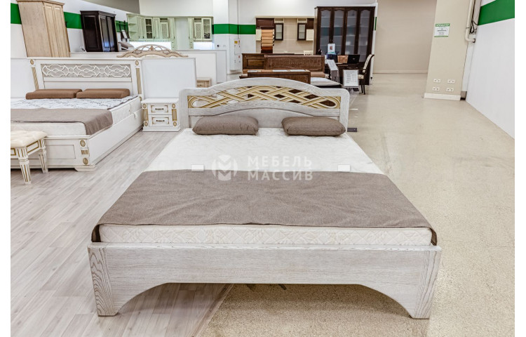 Кровать Вирсавия (белая эмаль с золотой патиной)