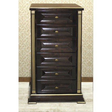 Комод из серии Грета 6 ящиков (сосна, резьба береза)