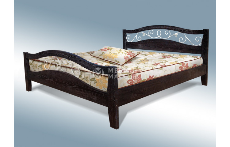 Кровать Алиса с ковкой из дуба