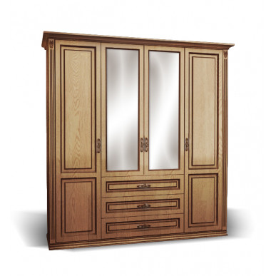 Шкаф 4-створчатый из сосны Дарина