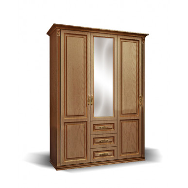 Шкаф 3-створчатый из сосны Дарина