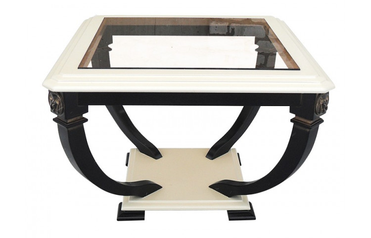 Стол Лев-1 со стеклом из березы